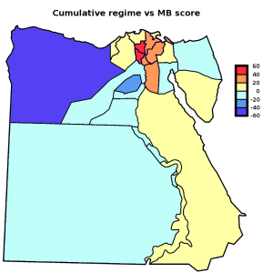 Egypt: "regime vs MB" score by governorate [Map]