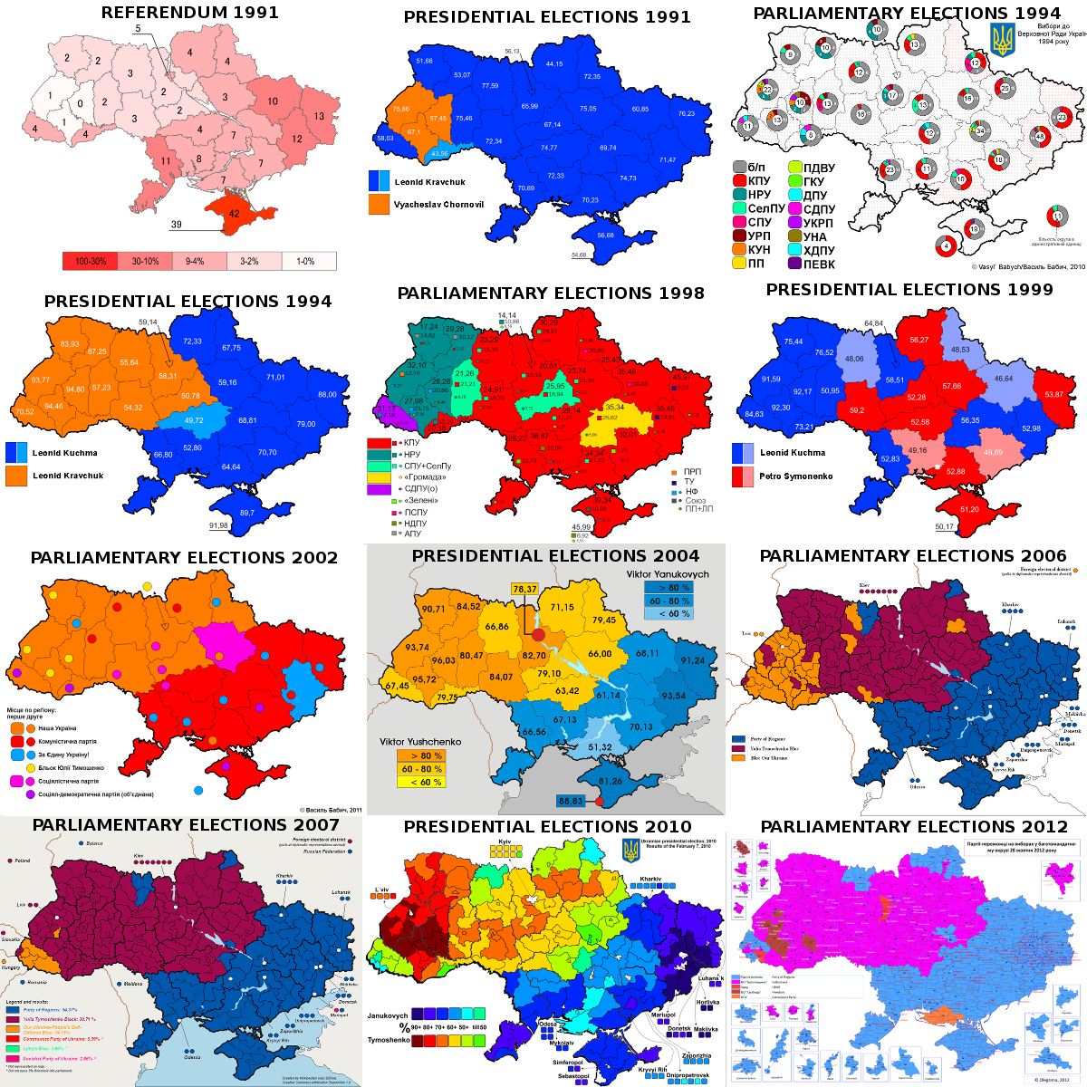 Voting maps of Ukraine