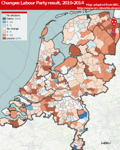 Local elections 2014, the Netherlands - Labour Party losses